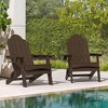 Arceso Folding Adirondack Chair,  15 Inch HDPS Fire Pit Patio Chairs Weather Resistant, Modern Plastic Outdoor Chairs with Cup Holder - 2 of 4