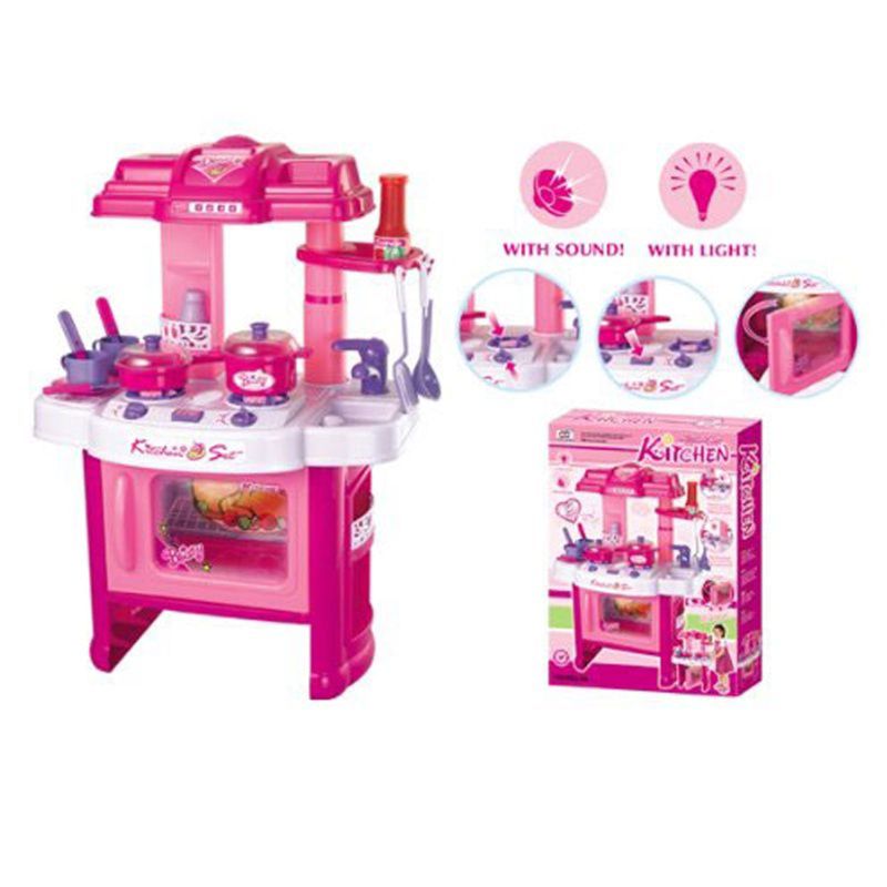 Insten Pink Play Kitchen Pretend Cooking for Kids and Toddlers, 16 x 10 x 24 in, 3 of 4