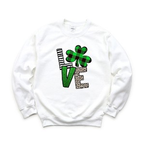 Simply Sage Market Women's Graphic Sweatshirt Love Shamrock St. Patrick's Day - 1 of 3