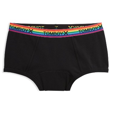 Tomboyx First Line Period Leakproof Boy Shorts Underwear, Cotton Stretch  Comfort (3xs-6x) Black Rainbow Medium : Target