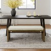 Betsa Transitional style Solid Wood Upholstered Bench with Reversible and Removable Seat Cushion|Art of living design-BROWN - 3 of 4