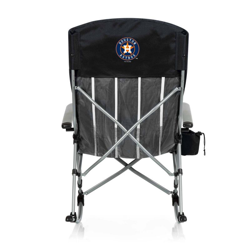 MLB Houston Astros Outdoor Rocking Camp Chair - Black, 3 of 7