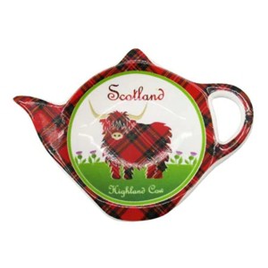 Slickblue Ceramic Teabag Holder – Bone China Tea Tray in Highland Cow, Welsh Daffodil or Dragon Design - 1 of 3