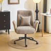 Karl Home | 28.3 inch BeigeChenille Dovetail Swivel Office Chair With Wheels - 4 of 4