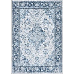 Vintage Floral Area Rugs — Machine Washable, Non-Slip Low Pile Carpet for Living Room & Bedroom - 1 of 1