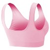 NPolar"3-Pack Seamless Wire-Free Sports Bras for Women - Light Support Tank Tops for Workout & Yoga"Light Pink Light Blue&Nude - 3 of 4