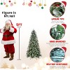 Green Artificial Christmas Tree with PE/PVC Mixed Branches, Decorative Red Fruits and Pine Cones, Fireproof Material, Hinged Foldable Design - 2 of 4
