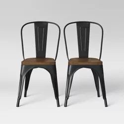Set of 2 Carlisle High Back Wood Seat Dining Chair Wood/Matte Black - Threshold™