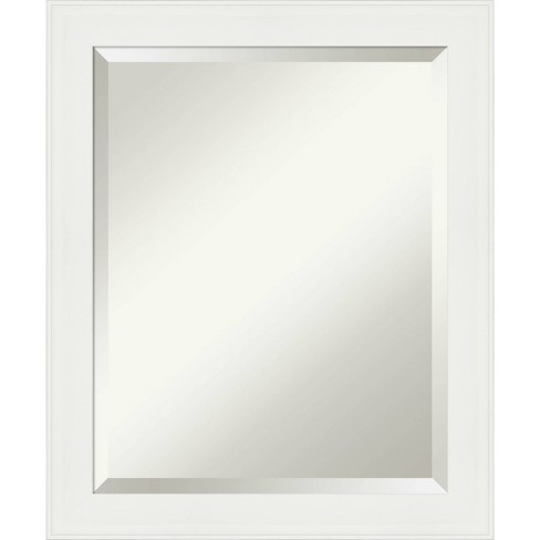 White frame deals bathroom mirror