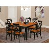 HomeStock 7-Piece Square Black & Cherry Finish Solid Wood Top Dining Table with 6-Chairs - 2 of 4