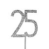 O'Creme Rhinestone Silver-Colored Number-25 Cake Topper 2 Inch - 2 of 2