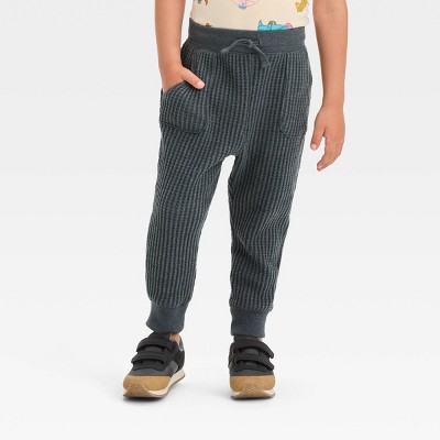 Image of Toddler Boys' Chunky Thermal Pull-On Jogger Pants - Cat & Jack™ Charcoal Gray 18M