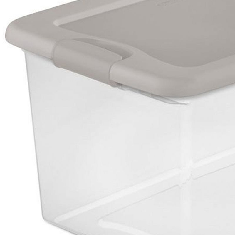 Sterilite Latching Hinged See-Through Plastic Stacking Storage Container Tote with Recessed Lids for Home Organization, 5 of 9