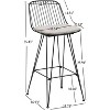 Set of 4 Gray Metal and Wood Chairs, Exotic Boho , Dining Room - 4 of 4