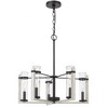 Cal Lighting 60Wx  5 Olivette metal chandelier with glass shade - 4 of 4
