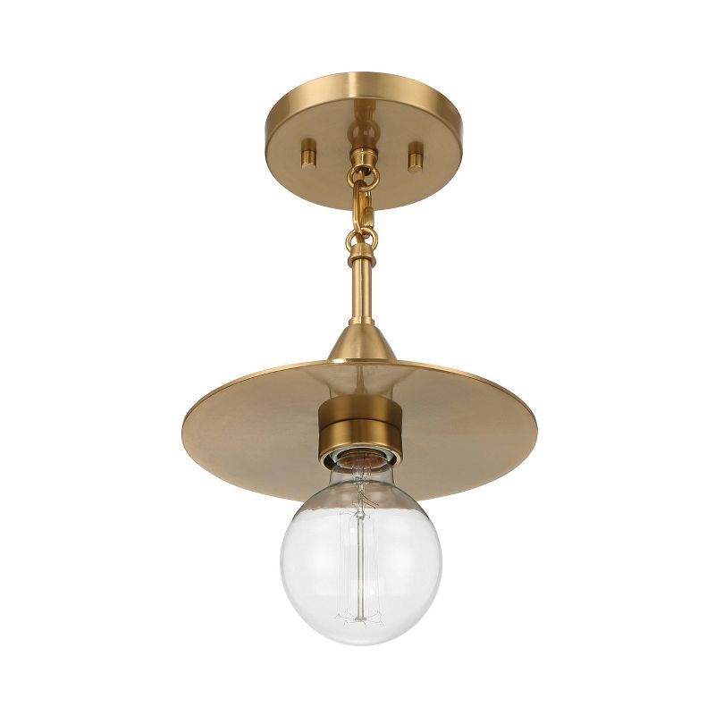 Robert Stevenson Lighting Daisy Mini Modern Exposed Bulb Metal Ceiling Light Brushed Gold, 3 of 12