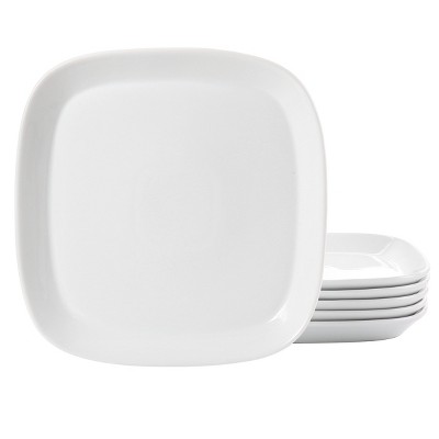 Gibson Our Table Simply White Fine Ceramic 6 Piece Square Cup And Saucer  Set In White : Target