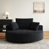 55" Fluffy Corduroy Chenille Foam Swivel Chair,Modern 360° Sleeper Lounge Seat for Living Room or Bedroom–The Pop Home - 2 of 4