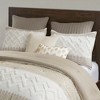 3Pcs Boho Style Cotton Comforter Set, Chenille Tufting Textile Botanic Print Bed Set, Farmhouse Style Bedding with Matching Shams - 4 of 4