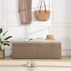 49 Inch Shoe Storage Bench Entryway Shoe Storage Bench With Upholstered Seat And Double Doors Suitable - 2 of 4