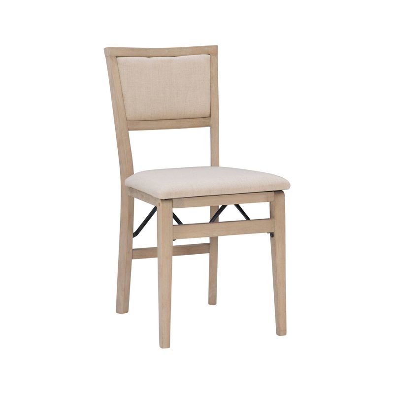 Set of 2 Claire Solid Wood and Upholstered Seat Folding Chairs Gray Wash - Linon, 5 of 19