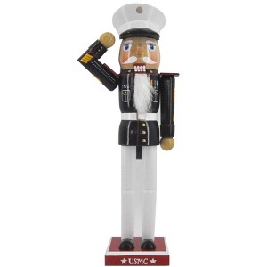 TX USA Corporation 14" Holiday Mantel Display USMC Marine Corps Theme Christmas Nutcracker Figurine - 1 of 2