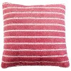 The Lakeside Collection Striped Faux Fur Throws or Accent Pillows - Striped Faux Fur Accent Pillow Red - 3 of 4