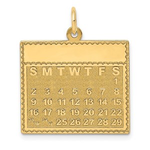 Black Bow Jewelry 14k Yellow Gold Saturday Start Perpetual Calendar Charm Pendant, 22mm - 1 of 4