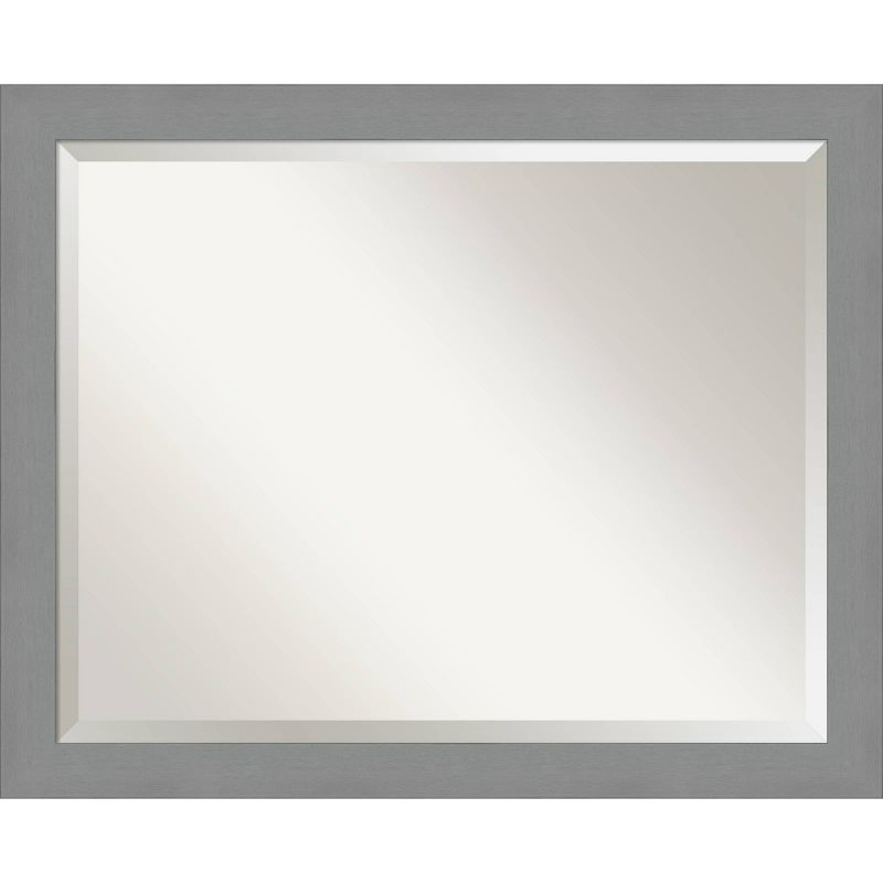 Framed Bathroom Vanity Wall Mirror Brushed Nickel - Amanti Art, 1 of 9