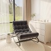 Oversized Outdoor Papasan Rocking Chair with Thick Waterproof Cushion, Heavy Duty Egg Rocker Lounge Chair for Patio, Garden, Indoor - 3 of 4