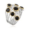 Ross-Simons Black Onyx Highway Ring in 2-Tone Sterling Silver - 3 of 4