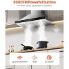 VEVOR Wall Mount Range Hood, 30 inch Chimney-Style Ceiling Mount Vent, 800 CFM Stainless Steel Kitchen Stove Hood, Silver - 3 of 4