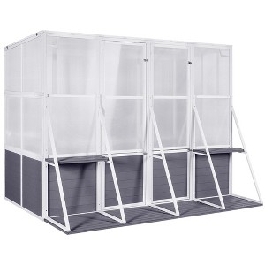 Greenhouse, Wooden Lean to Greenhouses for Outdoors, Heavy Duty Walk in Green House for Outside Winter for Sunroom Storage Shed, Garden, Backyard - 1 of 4
