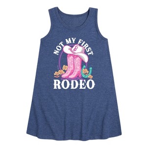 Girls' - Barbie - Not My First Rodeo Barbie Graphic Sleeveless Aline Dress - 1 of 3
