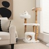 Tangkula 49" Tall Wooden Cat Tree Solid Wood Cat Tower with Jute Scratching Posts - 2 of 4