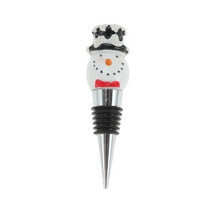 Unique Bargains Christmas Snowman Bottle Stopper Aluminum Alloy Resin TPR 1 Pc - 1 of 3