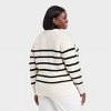 Women's Crewneck Pullover Sweater - A New Day™ Black/White - 2 of 3