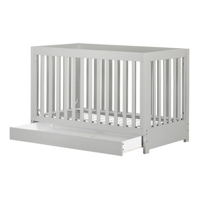 gray crib with drawers