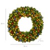 Best Choice Products Artificial Pre-Lit Fir Christmas Wreath Decoration w/ Multicolor Lights, Tips - 2 of 4