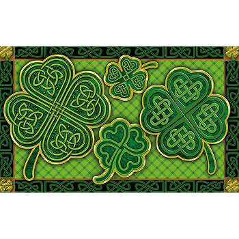 Celtic Shamrocks St. Patrick's Day Doormat Irish 30" x 18" Briarwood Lane