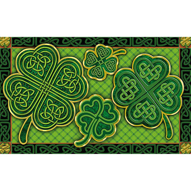 Celtic Shamrocks St. Patrick's Day Doormat Irish 30" x 18" Briarwood Lane, 1 of 5