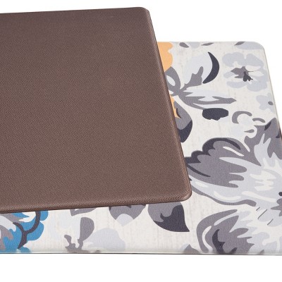 Cream Floral Anti-Fatigue Kitchen Mat 18" x 47"