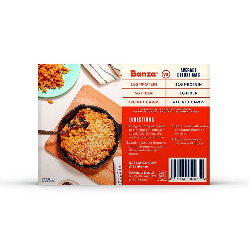 Banza Chickpea Mac and Deluxe Cheddar - 11oz, 4 of 8