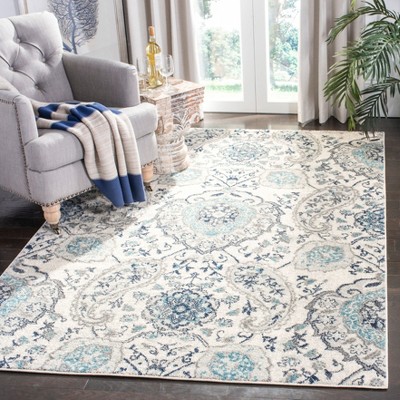 Elegant Gray Synthetic 59" Rectangular Easy-Care Area Rug