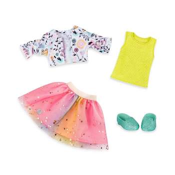  Glitter Girls – 14-inch Doll Clothes – 4Pcs Swimsuit Outfit –  Sunny One-Piece & Beach Bag – Heart Sunglasses & Pink Sandals – 3 Years+ –  Splish, Splash, and Sparkles : Toys & Games