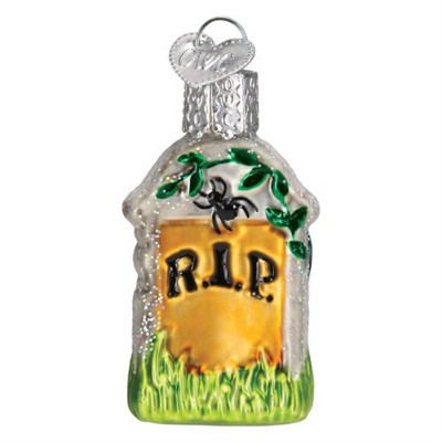 Old World Christmas Blown Glass Ornament for Tree, Mini Tombstone