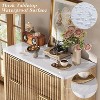 AMERLIFE Fluted Drawer Dresser with Faux Marble Top, Wide Chest of Drawers for Bedroom, Living Room, Hallway, Entryway - 3 of 4