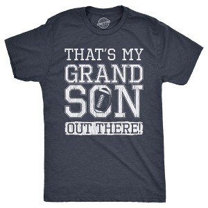 Mens Thats My Grandson Out There T Shirt Funny Proud Football Grandparent Tee For Guys - Crazy Dog Men's T Shirt - 1 of 4