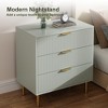 Whizmax Fluted 3 Drawer Dresser, Wide Chest of Drawers Modern Nightstand Cabinet Wood Dresser for Bedroom, Hallway, Living Room, Entryway - 3 of 4