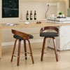 Sapphtopaz Swivel Bar Stools Set of 2, Wood Counter Height Bar Stools with Low Backrest, 25" Height Bar Chair for Kitchen Island, Dining Room - 2 of 4